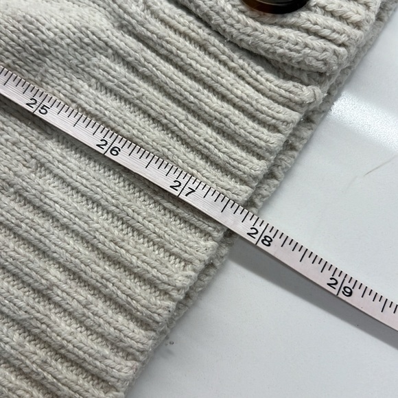 Old Navy button-up Cardigan cream Knit with shawl collar unisex sz Large oatmeal - Picture 12 of 12